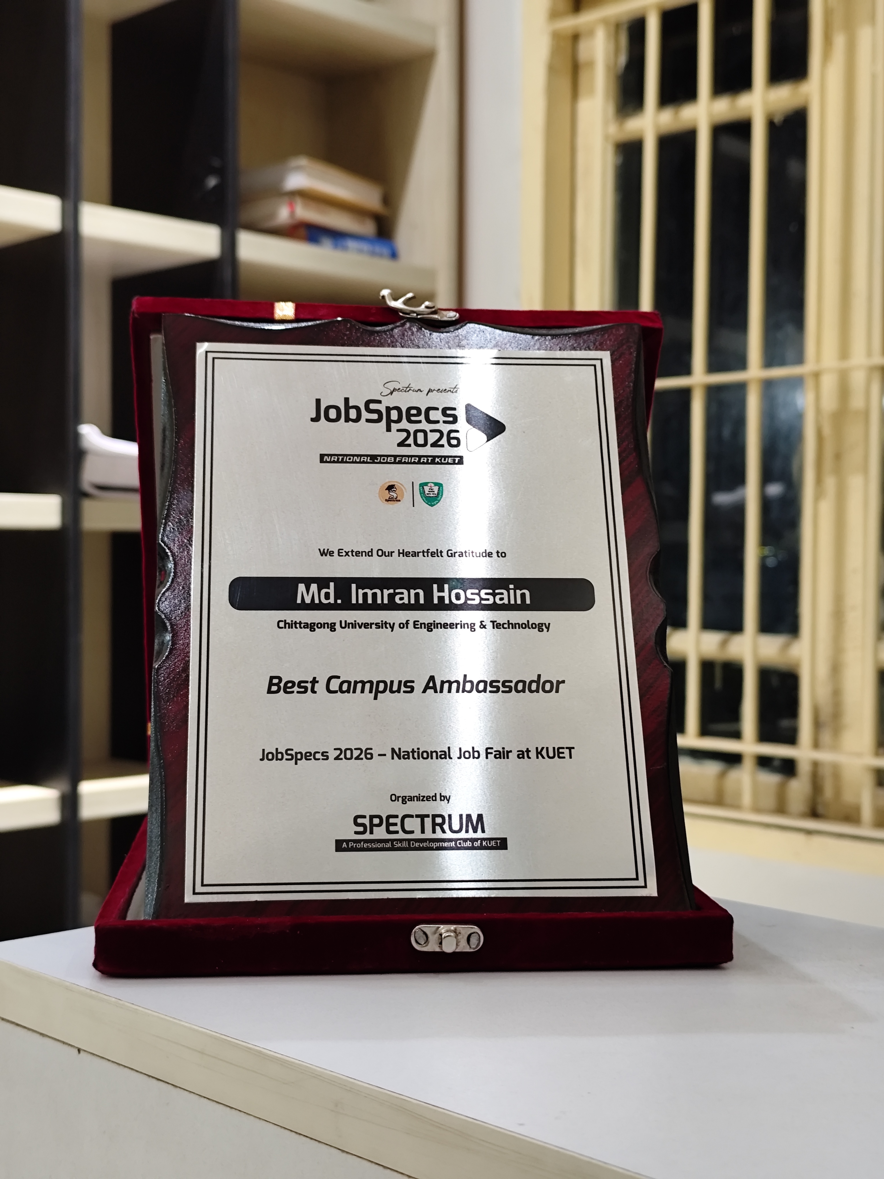 Best Campus Ambassador award crest — JobSpecs 2026